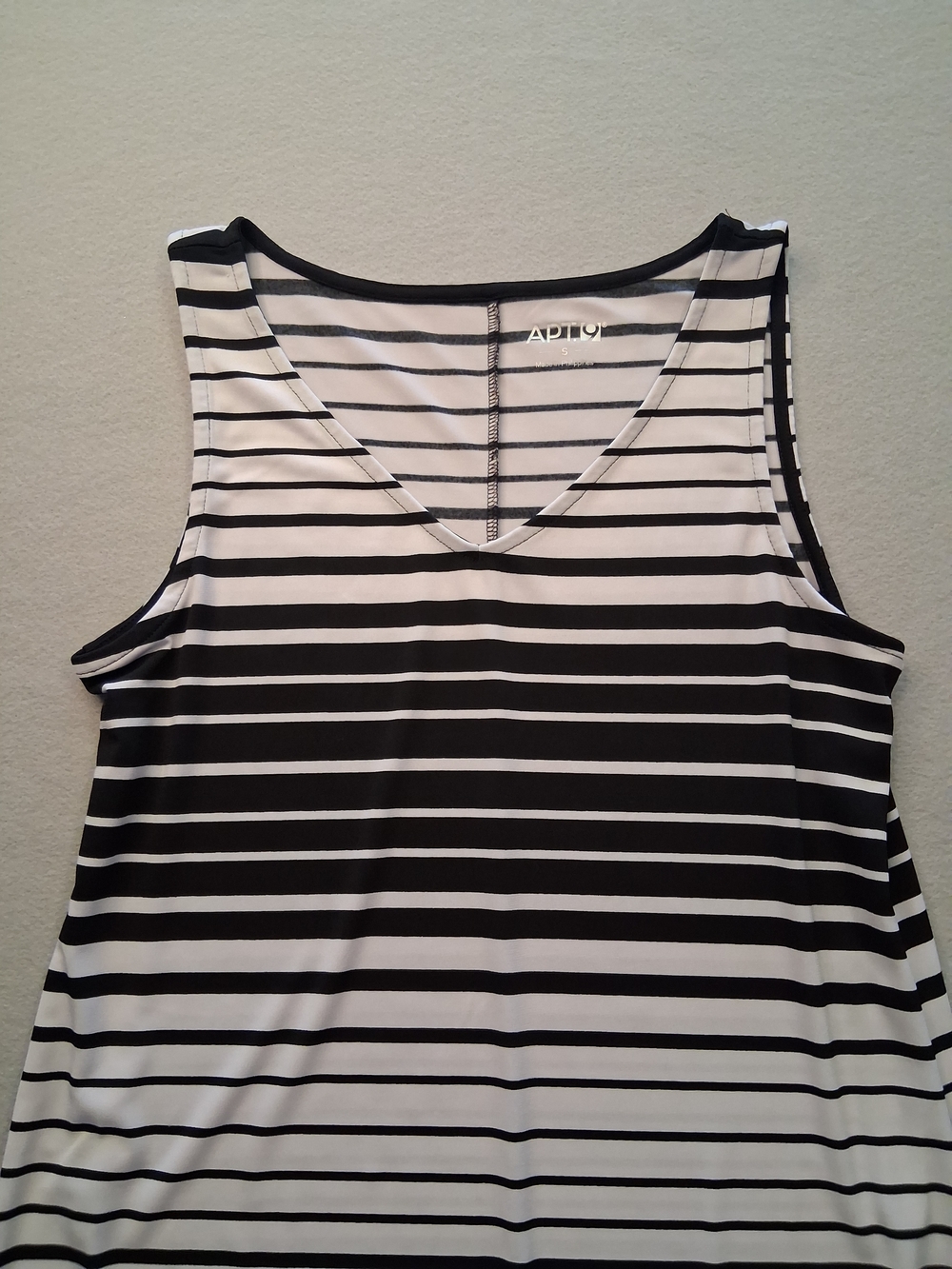 Apt. 9  Sz S Black and White Striped V-Neck Sleeveless Maxi Dress - Picture 2 of 5